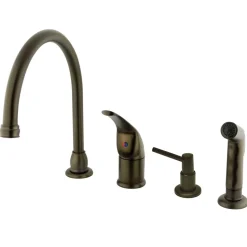 Outlet Chatham Single Handle Kitchen Faucet with Soap Dispenser Faucets With Side Spray