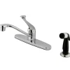 Sale Chatham Single Handle Kitchen Faucet with Black Sprayer in Polished Chrome Faucets With Side Spray