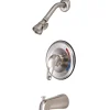 Best Chatham Single Handle Satin Nickel Tub and Shower Faucet Tub & Shower Sets