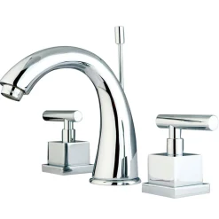 Sale Claremont Two Handle 8" to 16" Widespread Lavatory Faucet with Brass Pop-up in Polished Chrome 8" Widespread