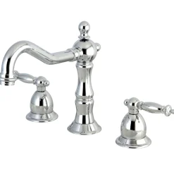 New Classic Heritage Two Handle Deck Mount 8" to 14" Widespread Lavatory Faucet with Brass Pop-up 8" Widespread