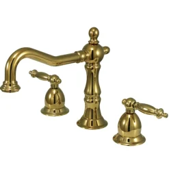 New Classic Heritage Two Handle Deck Mount 8" to 14" Widespread Lavatory Faucet with Brass Pop-up 8" Widespread