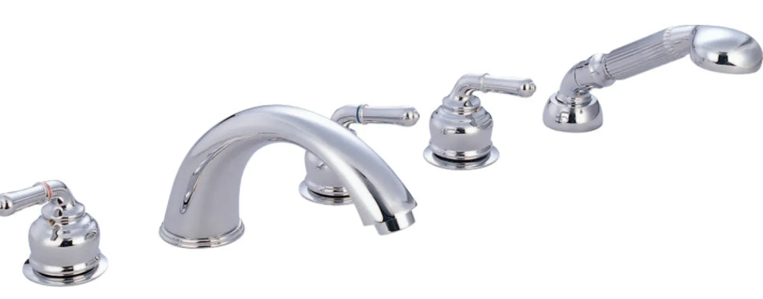 Clearance Classic Magellan Three Handle Roman Tub Filler with Hand Shower Tub Faucets