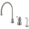 Classic Single Handle Widespread Kitchen Faucet with Non-Metallic Sprayer Widespread Kitchen Faucets|Faucets With Side Spray