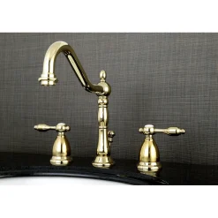 Sale Classic Tudor Widespread Lavatory Faucet with Brass Pop-up 8