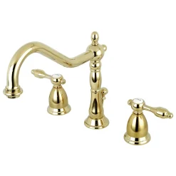 Sale Classic Tudor Widespread Lavatory Faucet with Brass Pop-up 8