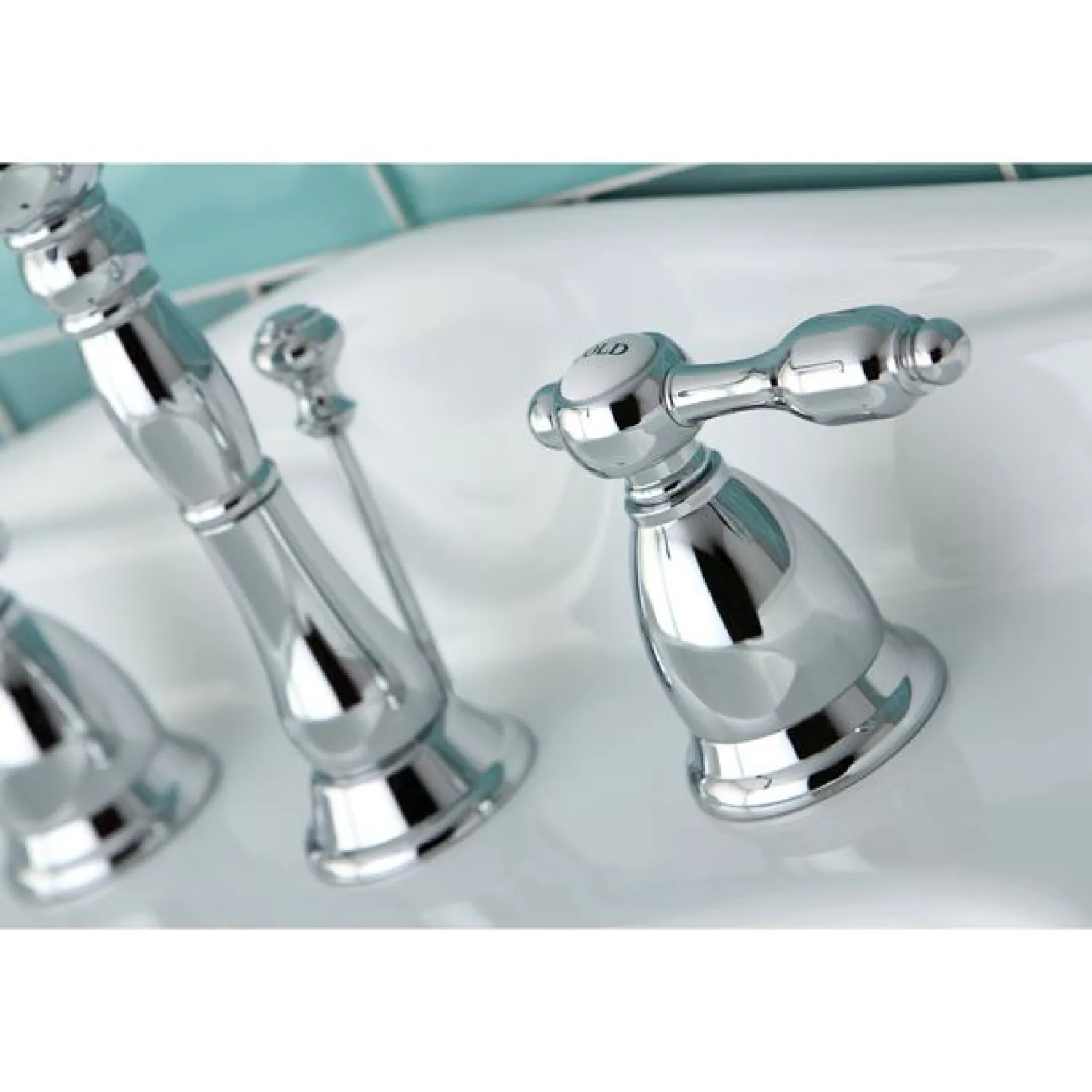 Sale Classic Tudor Widespread Lavatory Faucet with Brass Pop-up 8" Widespread