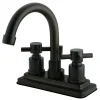 Discount Concord 4" Centerset Two Handle Three Hole Lavatory Faucet with Brass Pop-up 4" Center Set