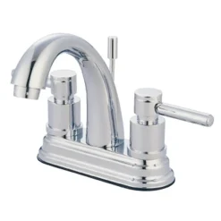 New Concord 4" Centerset Two Handle Lavatory Faucet with Brass Pop-up 4" Center Set