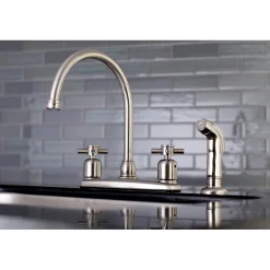 Hot Concord Deck Mount Centerset Kitchen Faucet Faucets With Side Spray