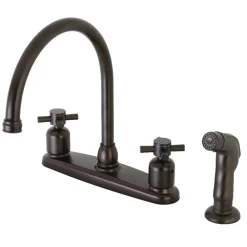Hot Concord Deck Mount Centerset Kitchen Faucet Faucets With Side Spray