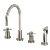 Clearance Concord Deck Mount 8-Inch Widespread Kitchen Faucet with Brass Sprayer Widespread Kitchen Faucets|Faucets With Side Spray