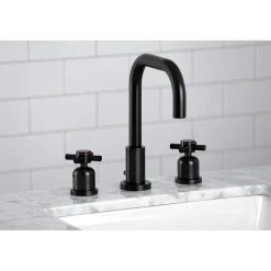 Online Concord Deck Mount Widespread Bathroom Faucet with Brass Pop-Up 8