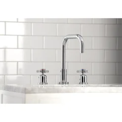 Online Concord Deck Mount Widespread Bathroom Faucet with Brass Pop-Up 8