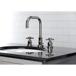 Online Concord Deck Mount Widespread Bathroom Faucet with Brass Pop-Up 8