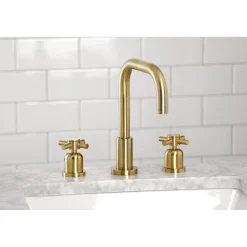 Online Concord Deck Mount Widespread Bathroom Faucet with Brass Pop-Up 8