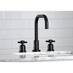 Online Concord Deck Mount Widespread Bathroom Faucet with Brass Pop-Up 8