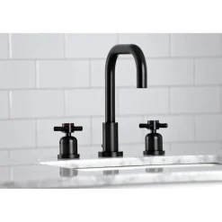 Online Concord Deck Mount Widespread Bathroom Faucet with Brass Pop-Up 8