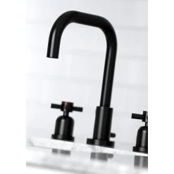 Online Concord Deck Mount Widespread Bathroom Faucet with Brass Pop-Up 8