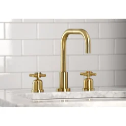 Online Concord Deck Mount Widespread Bathroom Faucet with Brass Pop-Up 8