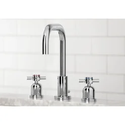Online Concord Deck Mount Widespread Bathroom Faucet with Brass Pop-Up 8