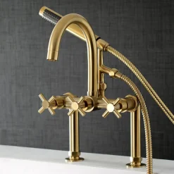 Hot Concord Deck Mount 2-Hole Tub Filler with Hand Shower Tub & Shower Sets|Tub Faucets