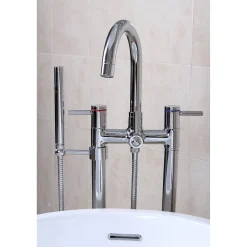 Concord Floor Mount Freestanding Tub Filler with Hand Shower Free Standing Tub Fillers|Tub Faucets