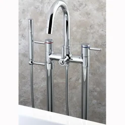 Concord Floor Mount Freestanding Tub Filler with Hand Shower Free Standing Tub Fillers|Tub Faucets