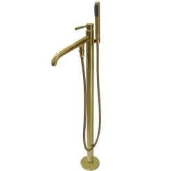 Online Concord Floor Mount Tub Filler with Hand Shower Free Standing Tub Fillers|Tub Faucets