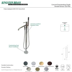 Online Concord Floor Mount Tub Filler with Hand Shower Free Standing Tub Fillers|Tub Faucets