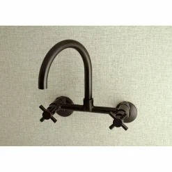 Sale Concord 2-Hole 8-Inch Adjustable Center Wall Mount Kitchen Faucet Wall Mounted Kitchen Faucets