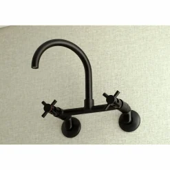 Sale Concord 2-Hole 8-Inch Adjustable Center Wall Mount Kitchen Faucet Wall Mounted Kitchen Faucets