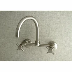 Sale Concord 2-Hole 8-Inch Adjustable Center Wall Mount Kitchen Faucet Wall Mounted Kitchen Faucets