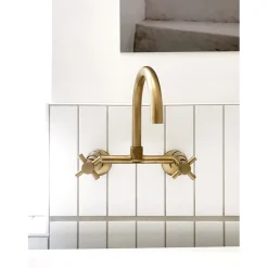 Sale Concord 2-Hole 8-Inch Adjustable Center Wall Mount Kitchen Faucet Wall Mounted Kitchen Faucets