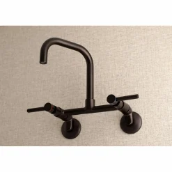 Clearance Concord 8-Inch Adjustable Center Wall Mount 2-Hole Kitchen Faucet Wall Mounted Kitchen Faucets