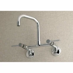 Clearance Concord 8-Inch Adjustable Center Wall Mount 2-Hole Kitchen Faucet Wall Mounted Kitchen Faucets