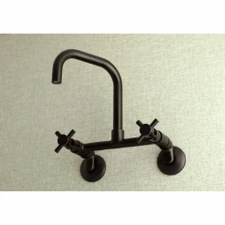 New Concord 8-Inch Adjustable Center 2-Hole Wall Mount Kitchen Faucet Wall Mounted Kitchen Faucets