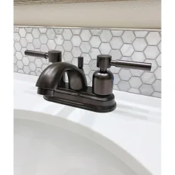 New Concord 4-Inch Centerset 3-Hole Bathroom Faucet with Retail Pop-Up 4