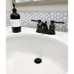 New Concord 4-Inch Centerset 3-Hole Bathroom Faucet with Retail Pop-Up 4