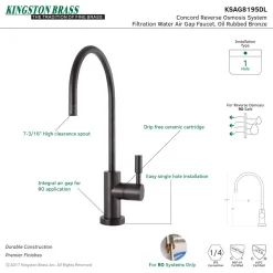 Sale Concord Reverse Osmosis System Filtration Water Air Gap Faucet Single Hole