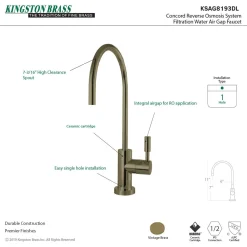 Sale Concord Reverse Osmosis System Filtration Water Air Gap Faucet Single Hole
