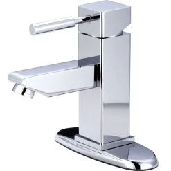 Concord Single Handle 4" Centerset Lavatory Faucet with Optional Deck Plate and Push-Up 4" Center Set