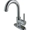 Discount Concord Single Handle 4" Centerset Lavatory Faucet with Push-Up and Optional Deck Plate 4" Center Set