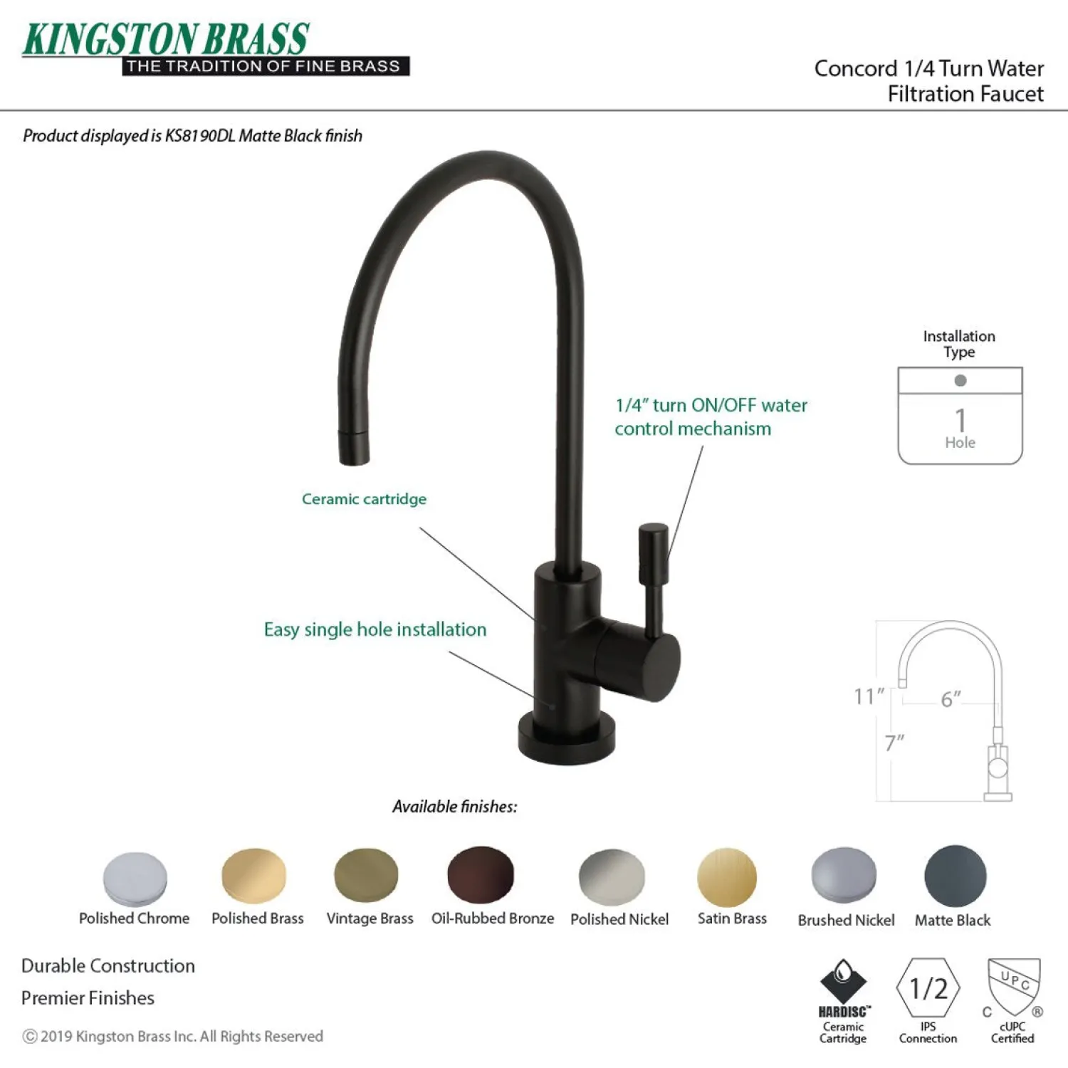 Sale Concord Single Handle Water Filtration Faucet Single Hole