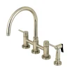 New Concord Two-Handle 4-Hole Bridge Kitchen Faucet with Brass Side Sprayer Faucets With Side Spray|Bridge Faucets