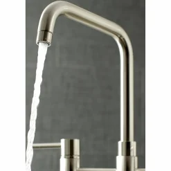 Concord Two-Handle Deck Mount Bridge Kitchen Faucet with Brass Side Sprayer Faucets With Side Spray|Bridge Faucets