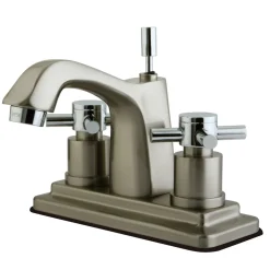 Hot Concord Two Handle Three Hole 4" Centerset Lavatory Faucet with Brass Pop-up 4" Center Set