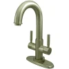 New Concord Two Handle 4" Centerset Lavatory Faucet with Push-Up and Optional Deck Plate in Satin Nickel 4" Center Set