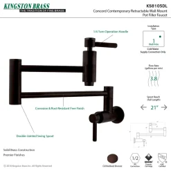 Online Concord Wall Mount Single Hole Pot Filler Kitchen Faucet Wall Mounted Kitchen Faucets|Single Hole