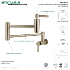 Online Concord Wall Mount Single Hole Pot Filler Kitchen Faucet Wall Mounted Kitchen Faucets|Single Hole